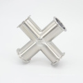 Sanitary Pipe Fitting Stainless Steel 4 Way Cross Connector